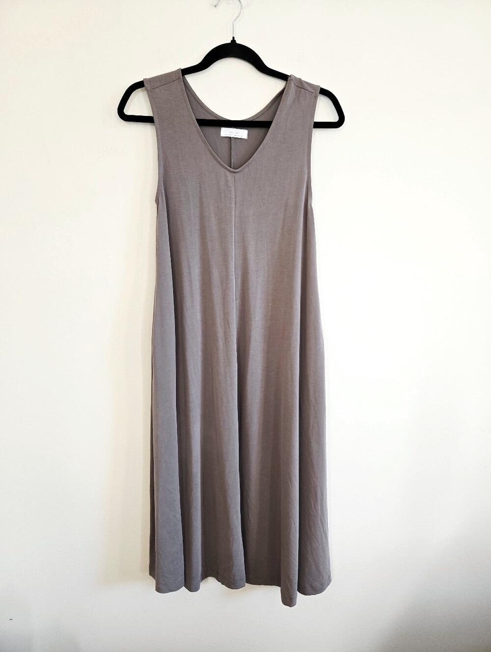 OAK + FORT | US S Sleeveless A-Line Midi Dress | concrete grey